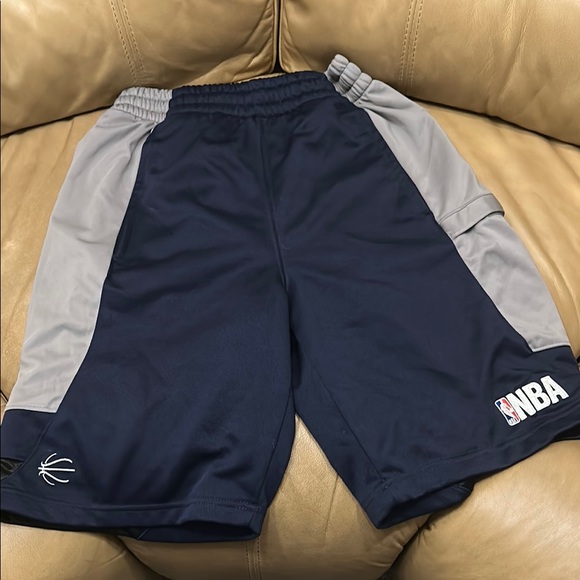 NBA Men's Navy and Gray Basketball Shorts small waist long length - Picture 1 of 1
